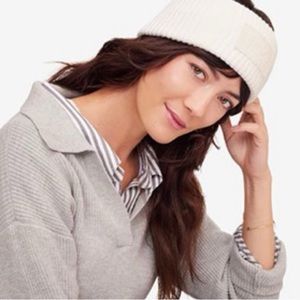 Coach Cable Knit Winter Headband White